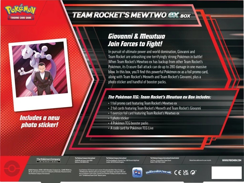 Pokémon TCG: Team Rocket's Mewtwo ex Box