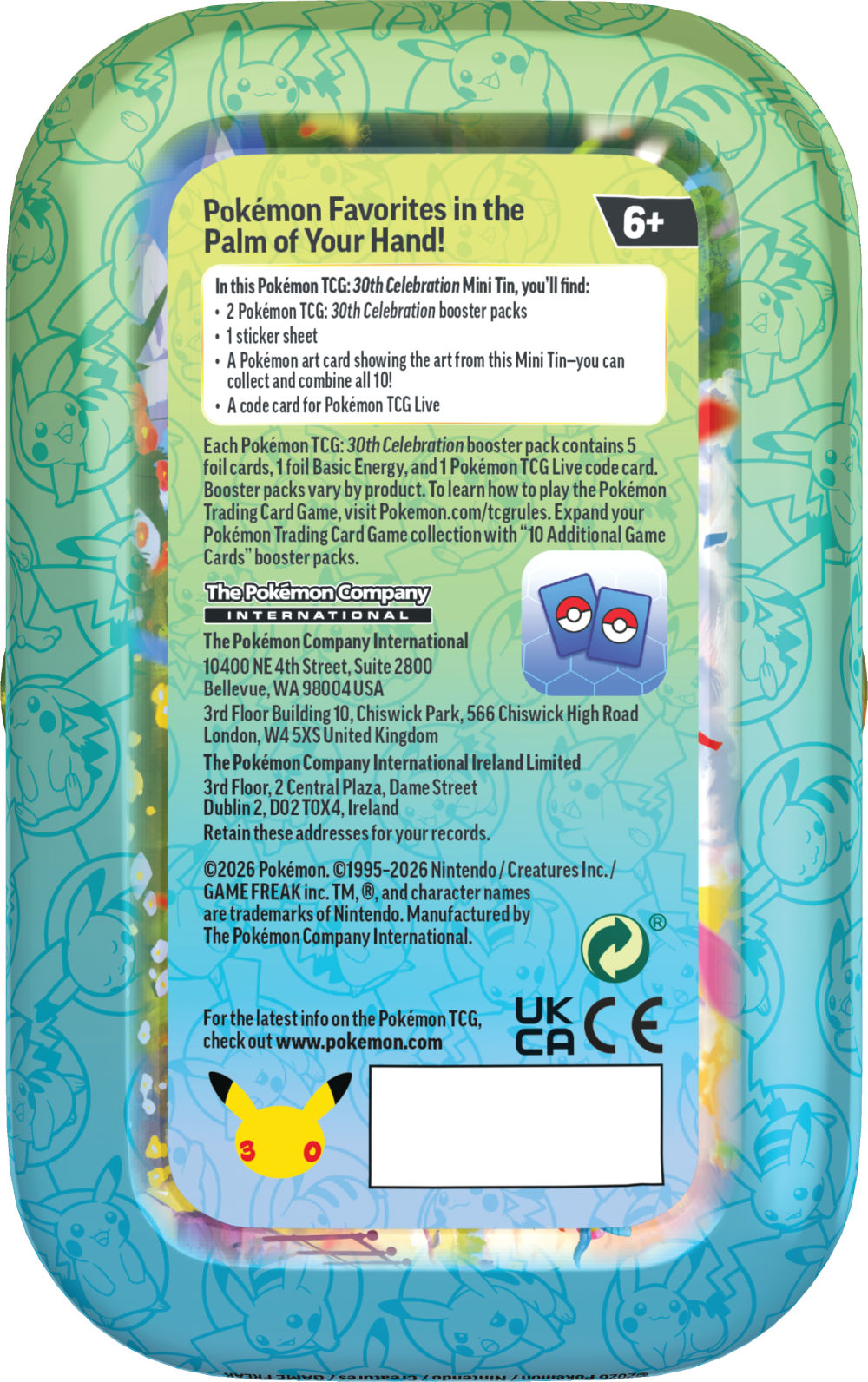 Pokémon TCG: 30th Celebration: Mini Tin
