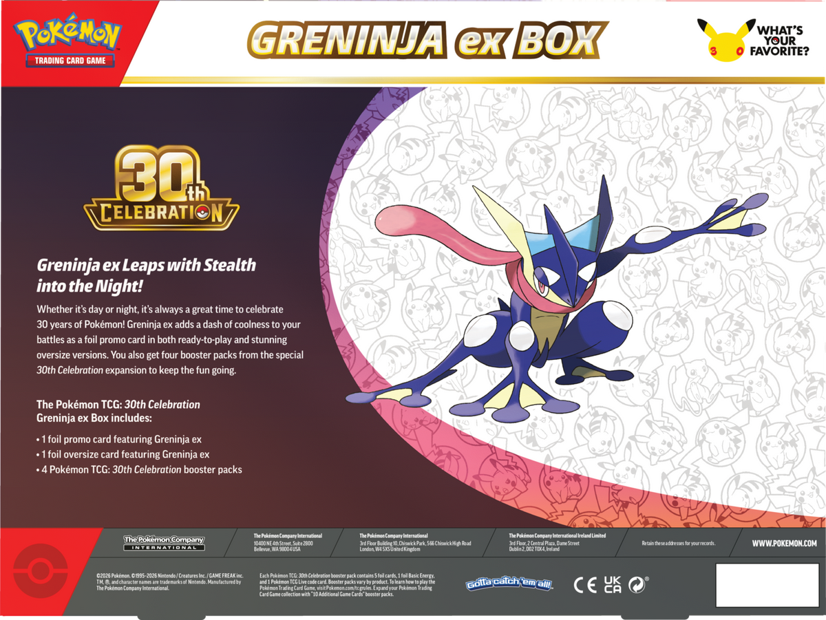 Pokémon TCG: 30th Celebration ex Box - Greninja ex