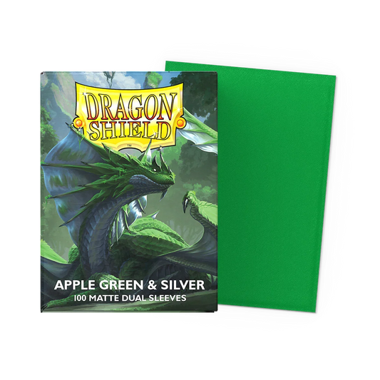 Dragon Shield Apple Green & Silver Sleeves (100pcs.)