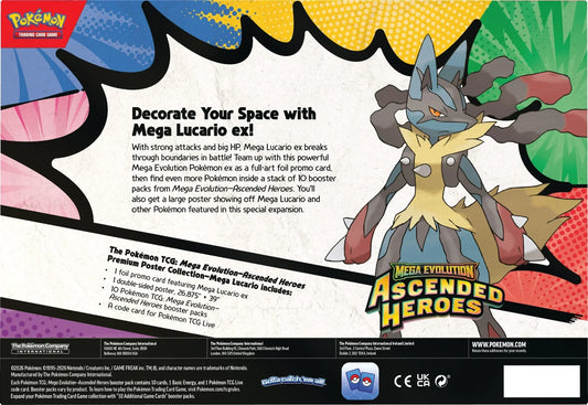 Pokémon TCG: Mega Evolution - Ascended Heroes: Mega Lucario Premium Poster Collection