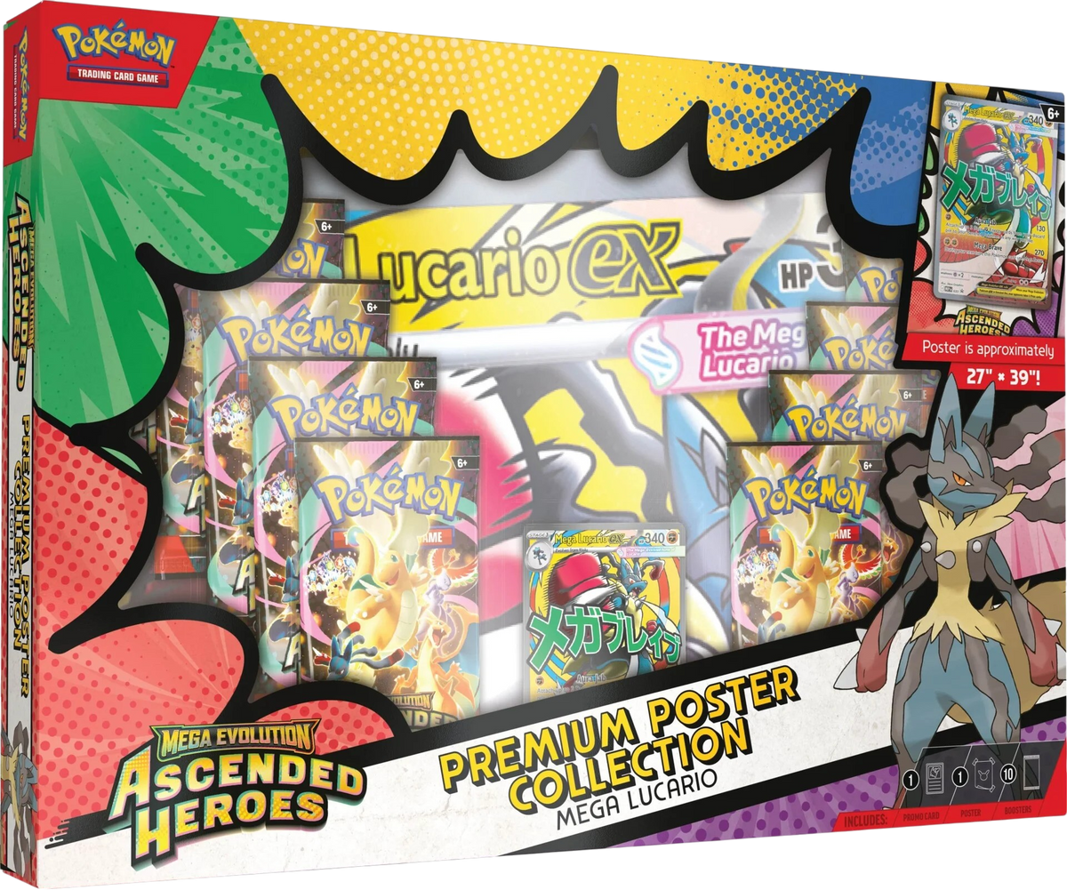 Pokémon TCG: Mega Evolution - Ascended Heroes: Mega Lucario Premium Poster Collection
