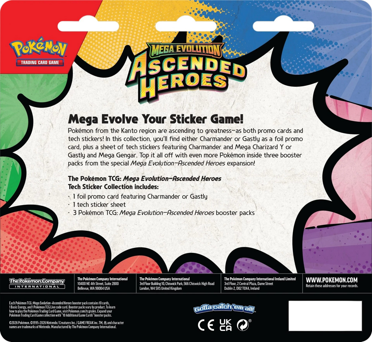 Pokémon TCG: Mega Evolution - Ascended Heroes: Gastly Tech Sticker Collection