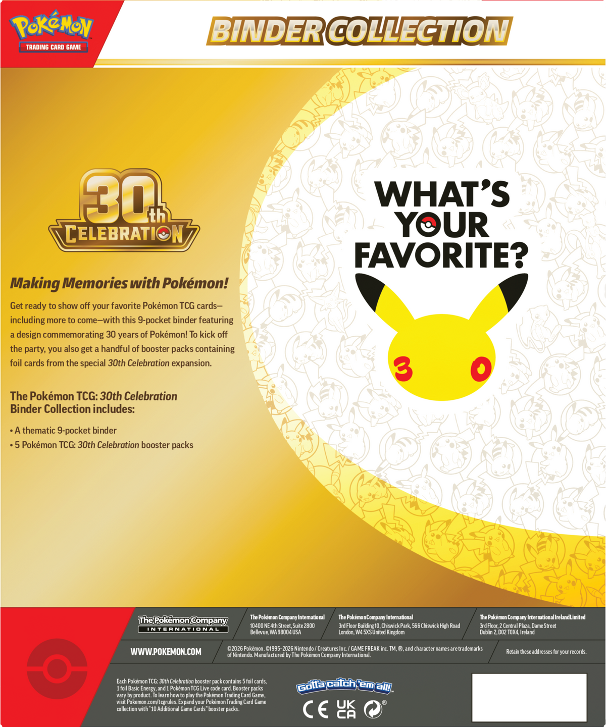 Pokémon TCG: 30th Celebration: Binder Collection