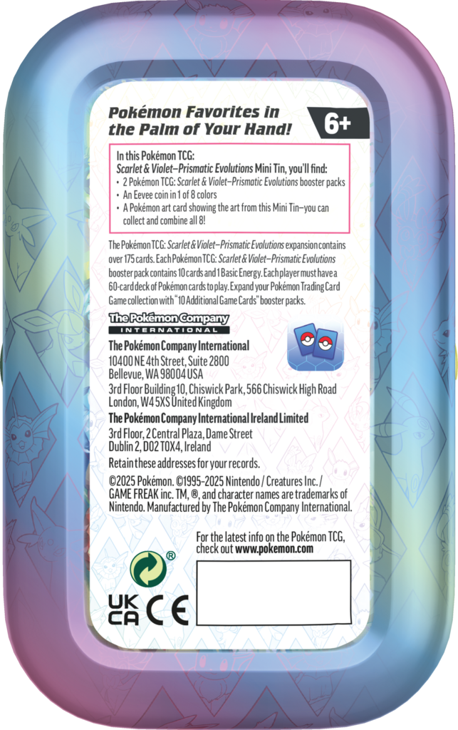 Pokémon TCG: Scarlet & Violet - Prismatic Evolutions - Mini tin Display (8)